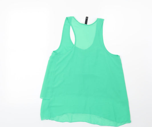 H&M Womens Green Basic Blouse Size 8