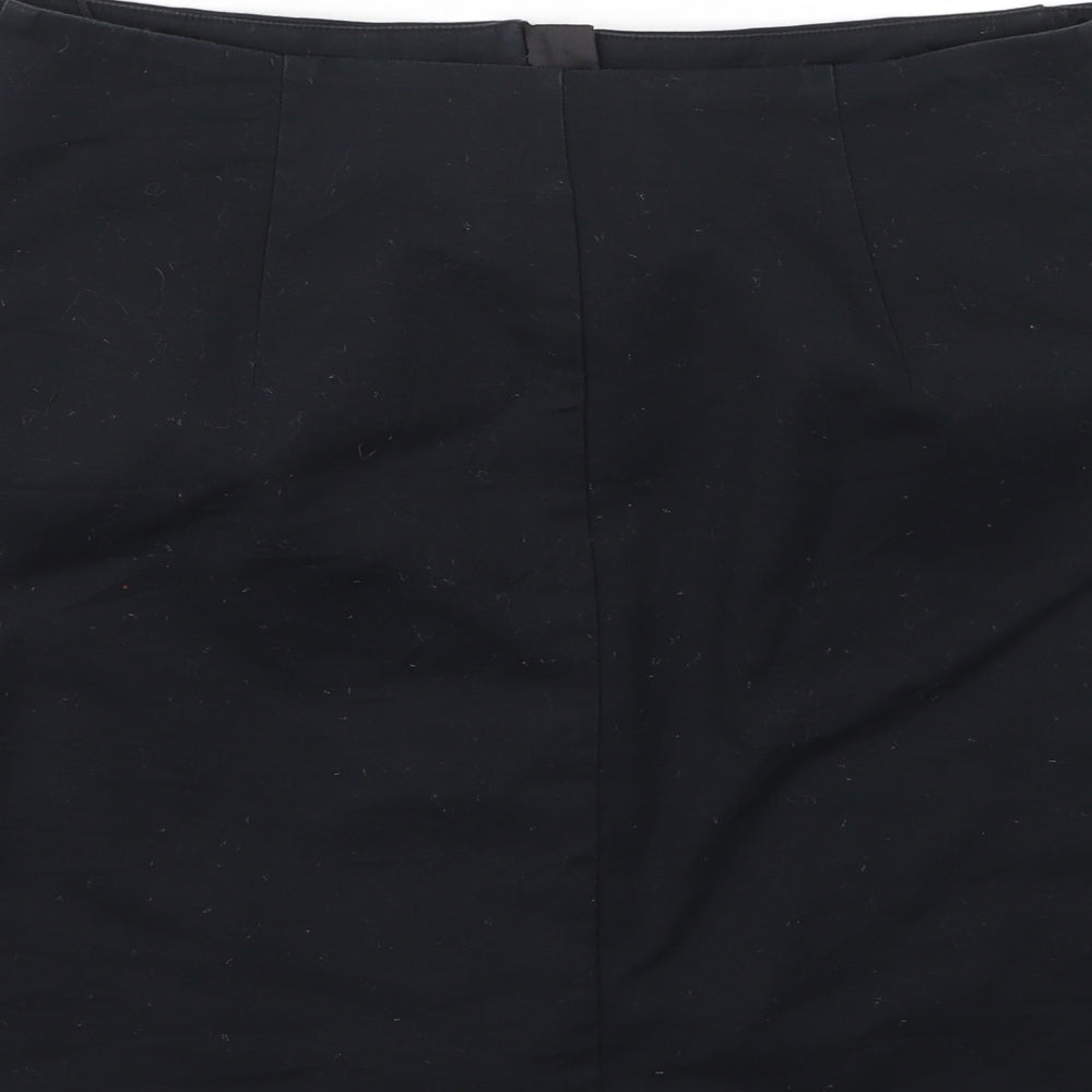Brand and care label for Oasis women’s blue a-line skirt, size UK 12