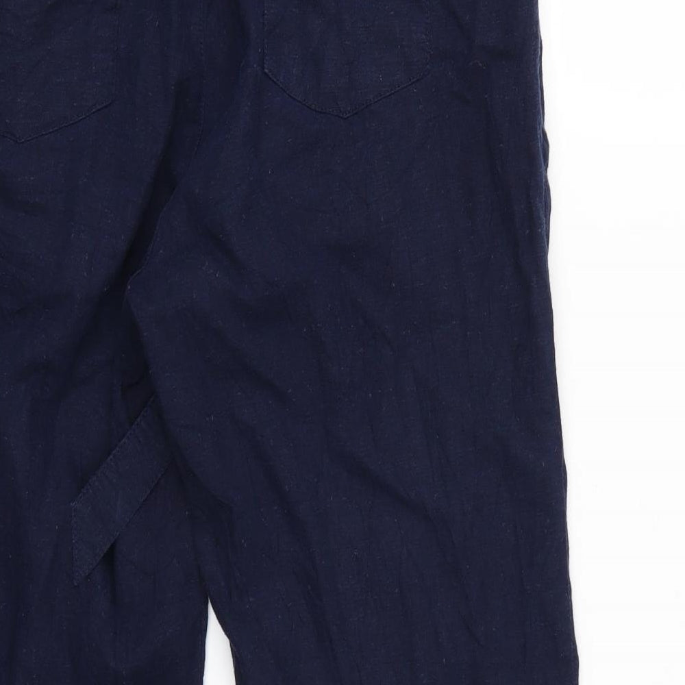 Brand and care label for Bonmarché women’s blue trousers, size UK 14, 26-inch leg