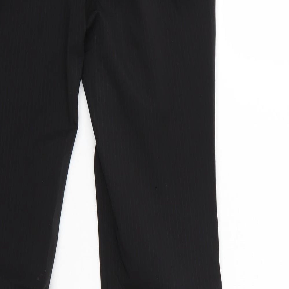 Brand and care label for Daniele Alessandrini women’s black trousers, size UK 40, 33-inch leg
