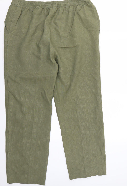 Marks and Spencer Womens Green Trousers Size 16 L26 in
