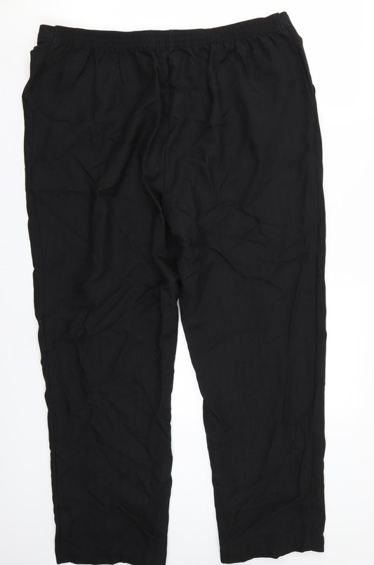 Marks and Spencer Womens Black Trousers Size 18 L26 in