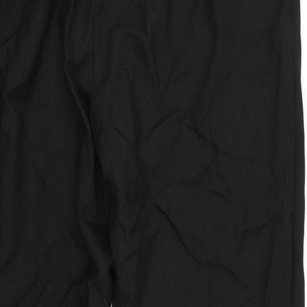 Brand and care label for Marks & Spencer women’s black trousers, size UK 18, 26-inch leg