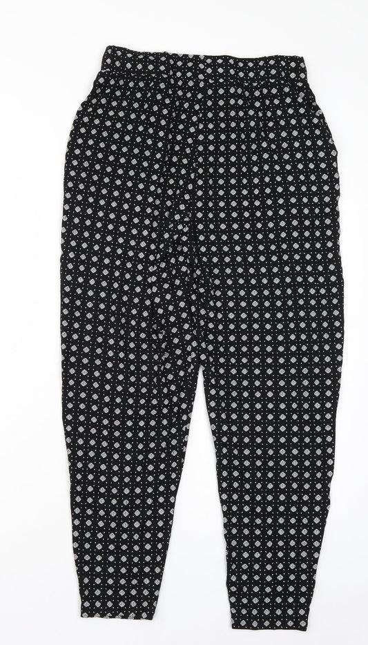 NEXT Womens Black Bloomer Trousers Size 8 L25 in