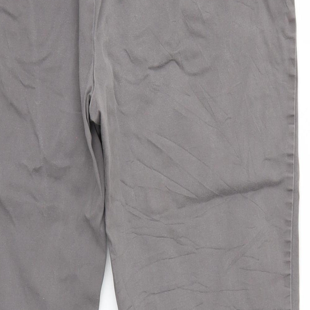 Brand and care label for Marks & Spencer women’s grey trousers, size UK 16, 23-inch leg