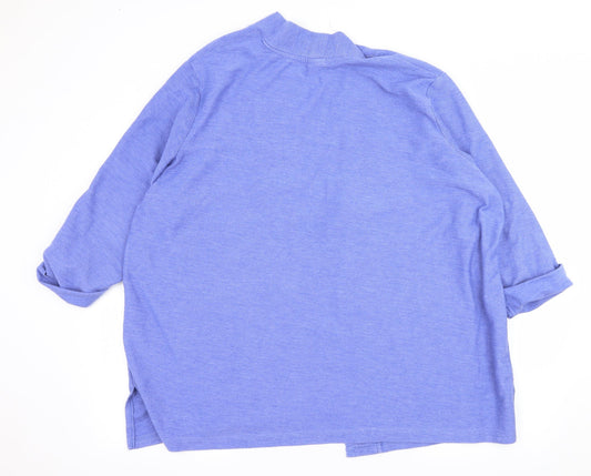 Damatrt Womens Blue Jersey Cardigan Jumper Size 22