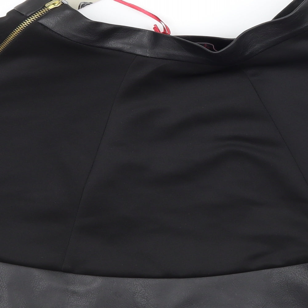 Boohoo Womens Black Flare Skirt Size 8