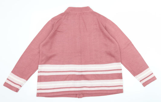 Bonmarché Womens Pink Knit Cardigan Jumper Size L