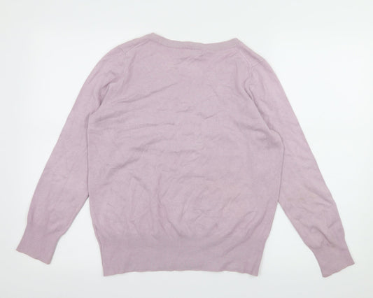 Marks and Spencer Womens Purple Knit Pullover Jumper Size 16