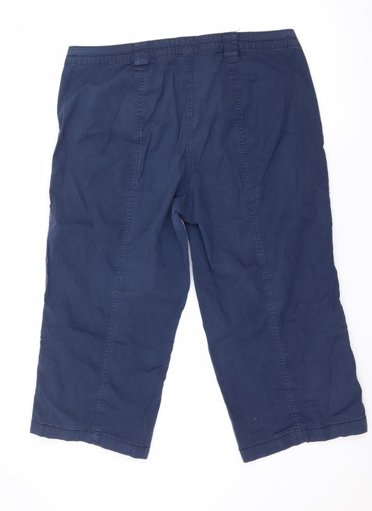 Sheego Mens Blue Cropped Trousers Size 20 L21 in