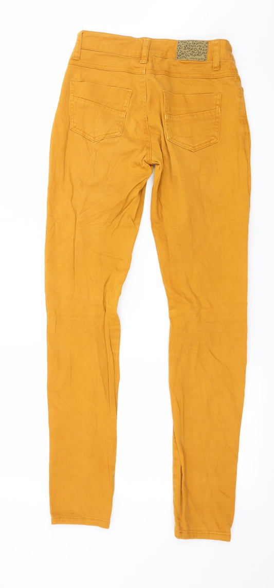 Mooda Womens Orange Denim Trousers Size XS L30 in