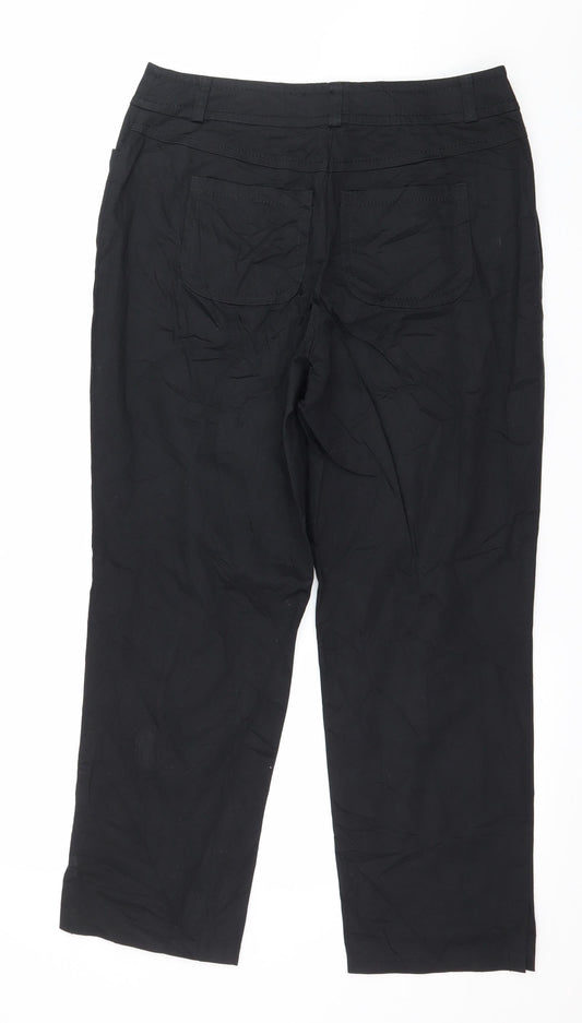 Preworn Womens Black Trousers Size 32 in L25 in