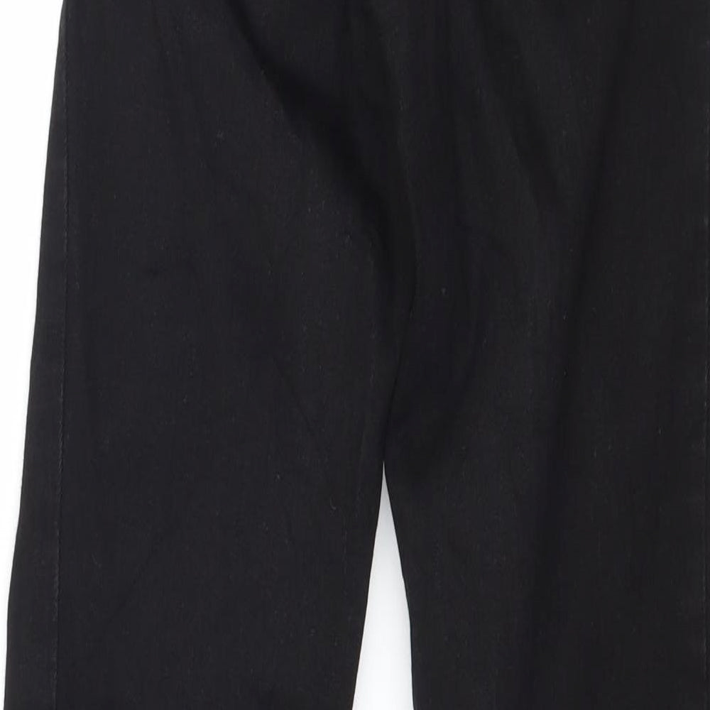 Brand and care label for Denim & Co. women’s black denim skinny jeans, size UK 8, 28-inch leg