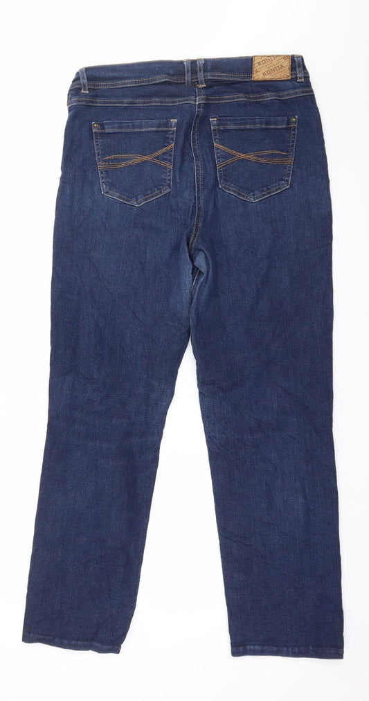 Bonita Womens Blue Denim Straight Jeans Size 14 L27 in