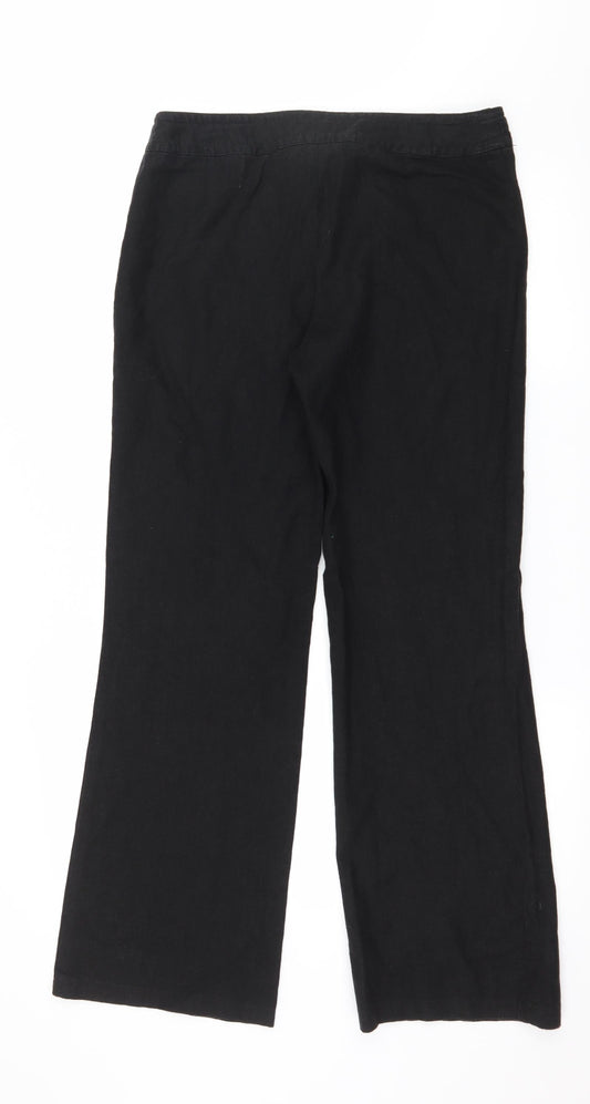 Collezioni Womens Black Trousers Size 12 L29 in