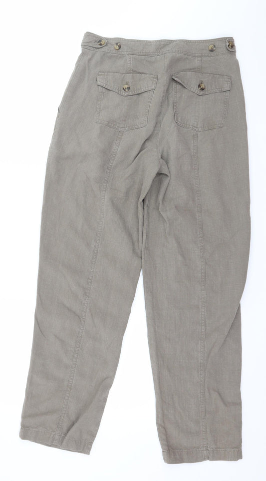 Per Una Womens Green Trousers Size 8 L27 in