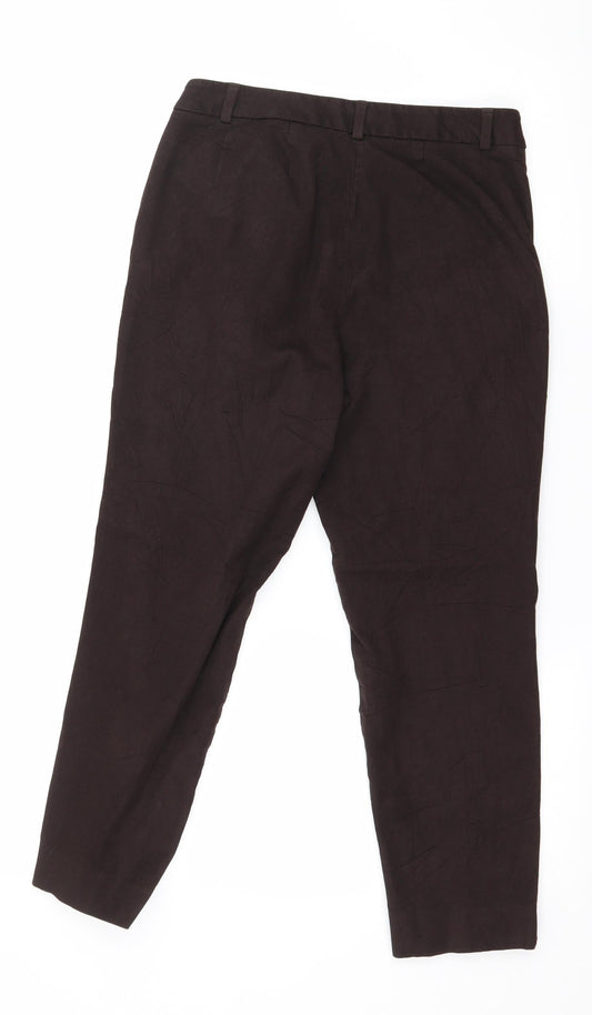Marks and Spencer Womens Brown Trousers Size 10 L24 in