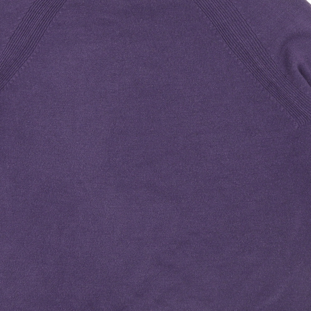 M&S Womens Purple Henley Jumper Size 14