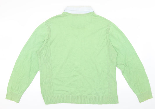 Easy Mens Green Pullover Jumper Size XL