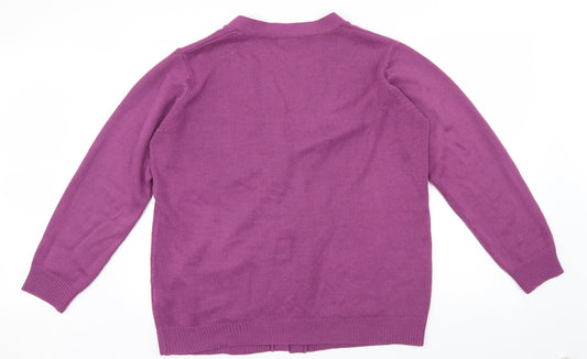 Damart Womens Pink Cardigan Jumper Size 14