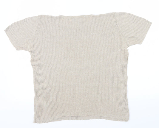 COMLIMENTS Womens Gold Pullover Jumper Size M