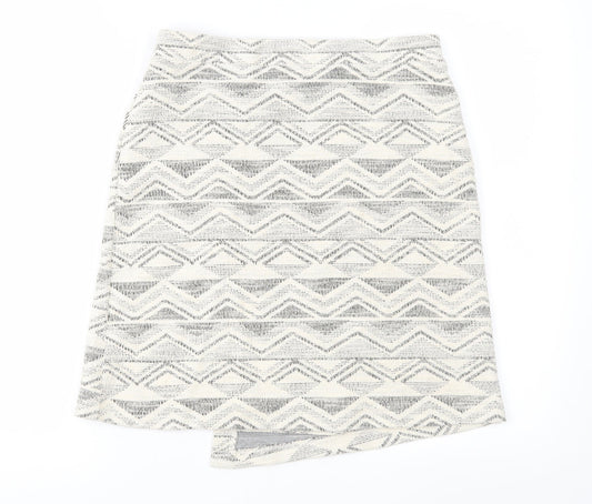 NEXT Womens Beige Geometric Straight & Pencil Skirt Size 10