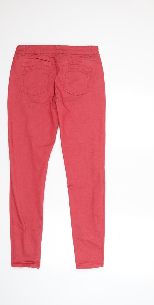 Marks and Spencer Womens Red Denim Skinny Jeans Size 12 L28 in
