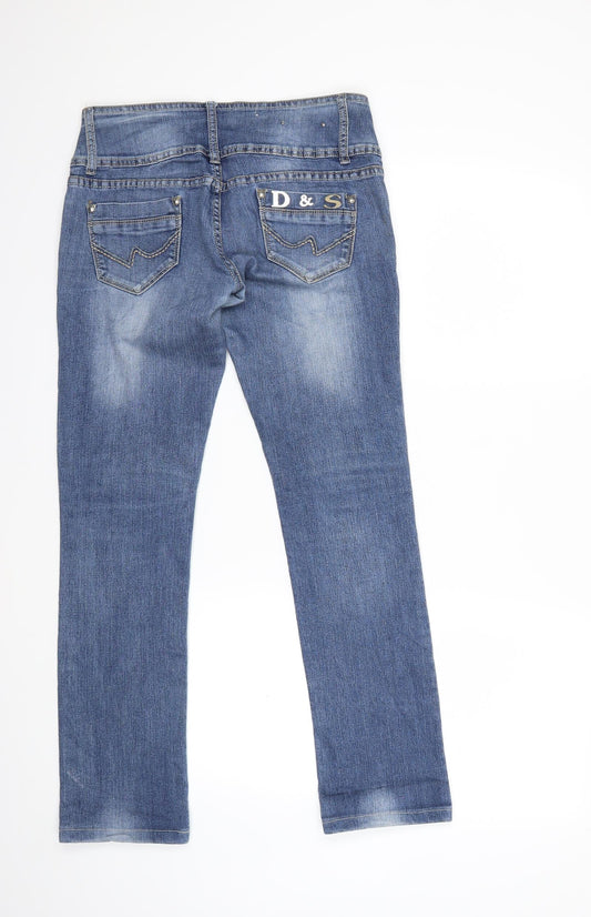 cherri Womens Blue Denim Straight Jeans Size L L27 in