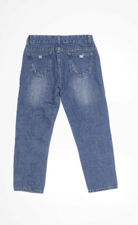 Preworn Womens Blue Denim Cropped Jeans Size 28 in L22 in