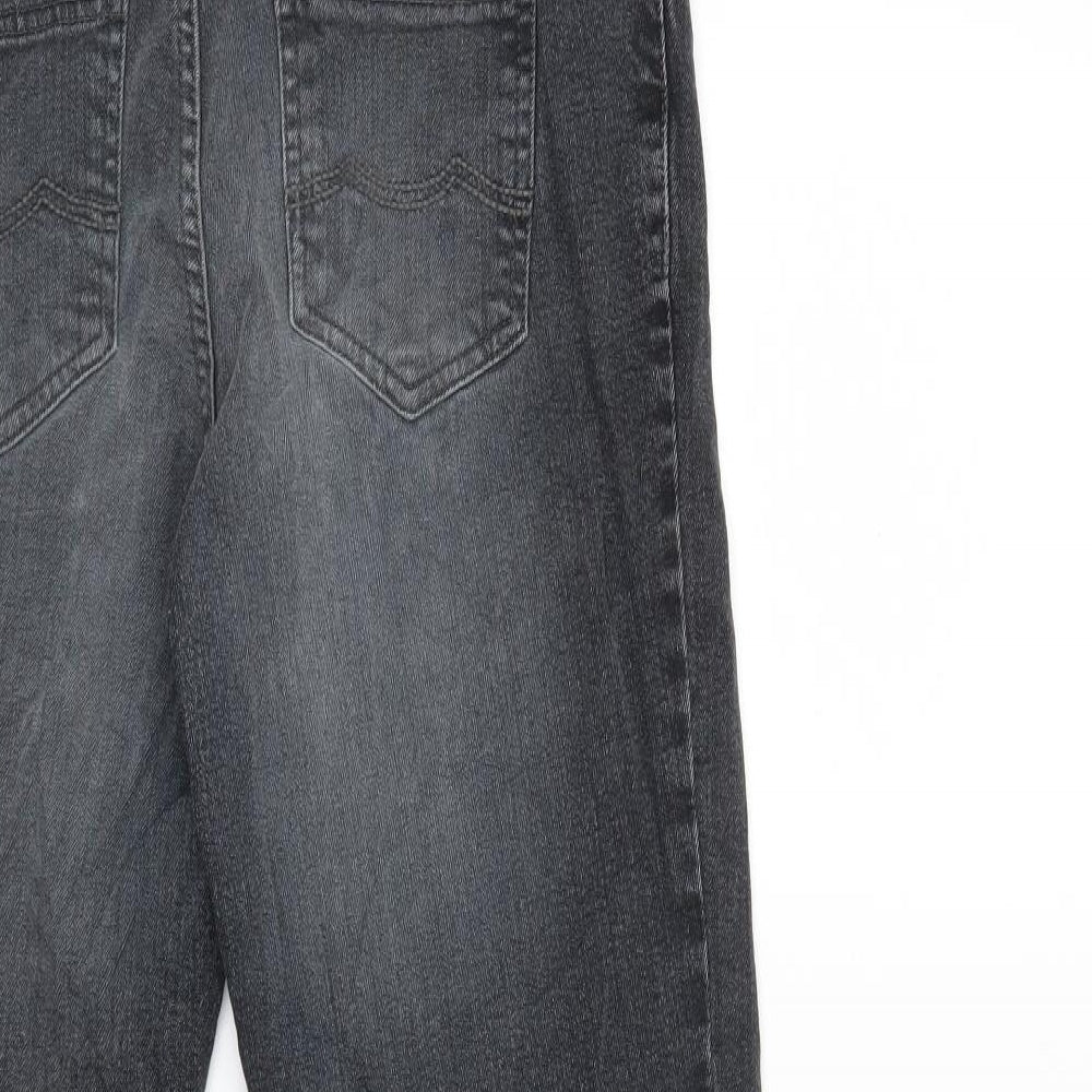 Blue Motion Womens Black Denim Straight Jeans Size 12 L27 in