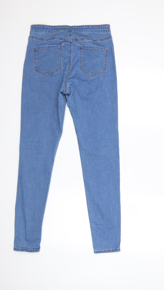 Denim & Co. Womens Blue Denim Skinny Jeans Size 14 L30 in