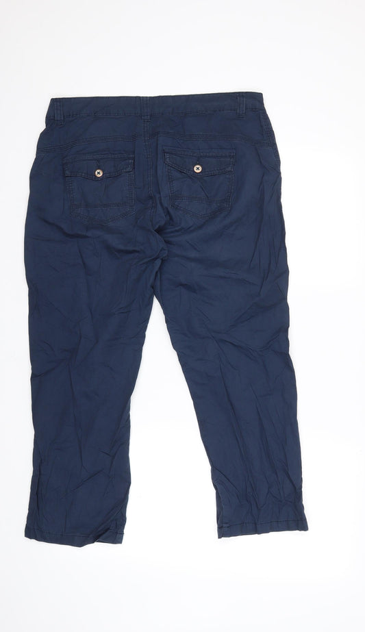 Multiblu Womens Blue Cargo Trousers Size 10 L23 in