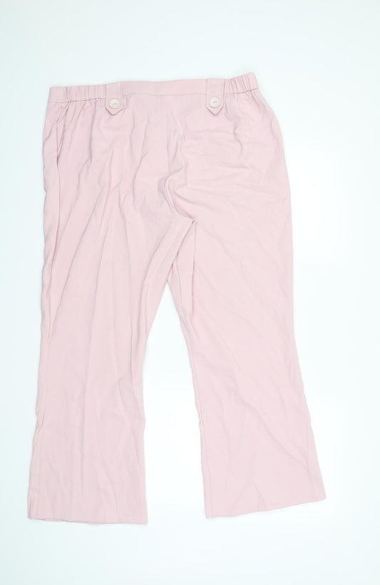 Agenda Womens Pink Trousers Size 22 L28 in