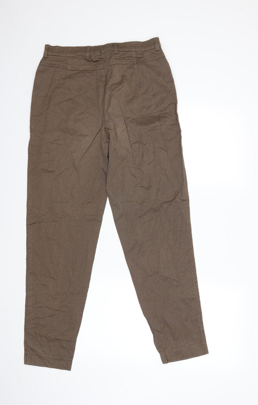 ZERRES Womens Brown Houndstooth Trousers Size 14 L29 in
