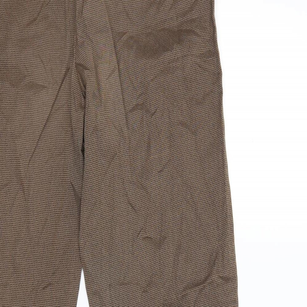 ZERRES Womens Brown Houndstooth Trousers Size 14 L29 in