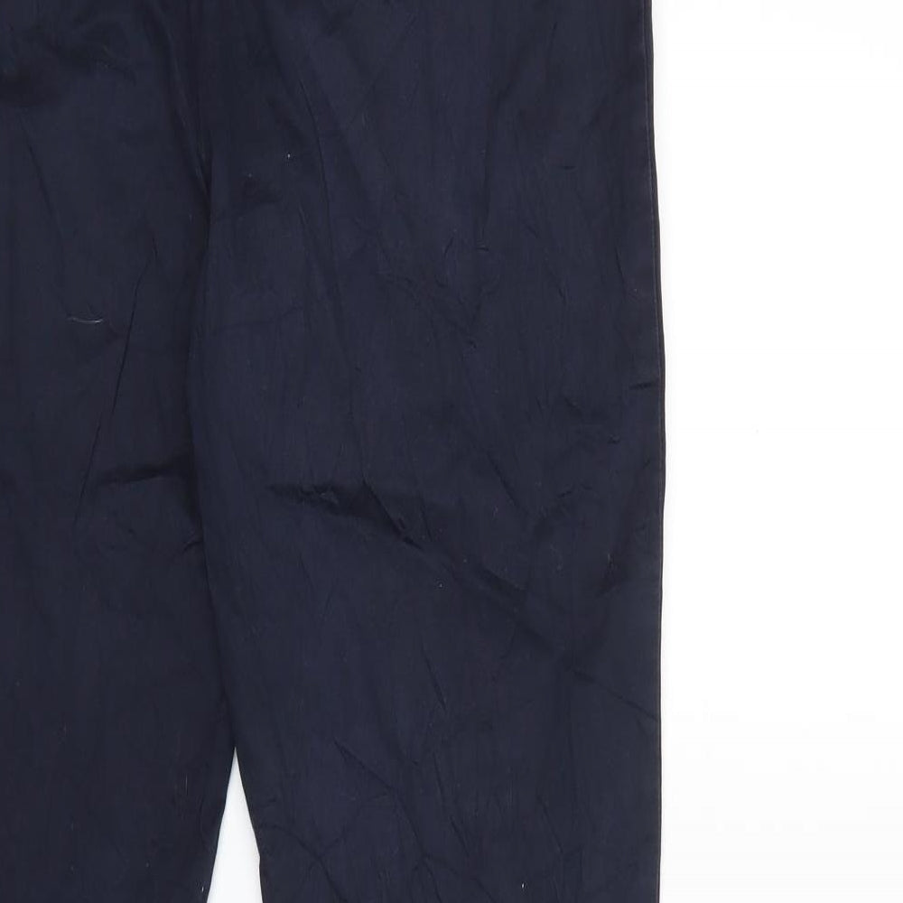 Brand and care label for Yessica women’s blue trousers, size UK 12, 26-inch leg