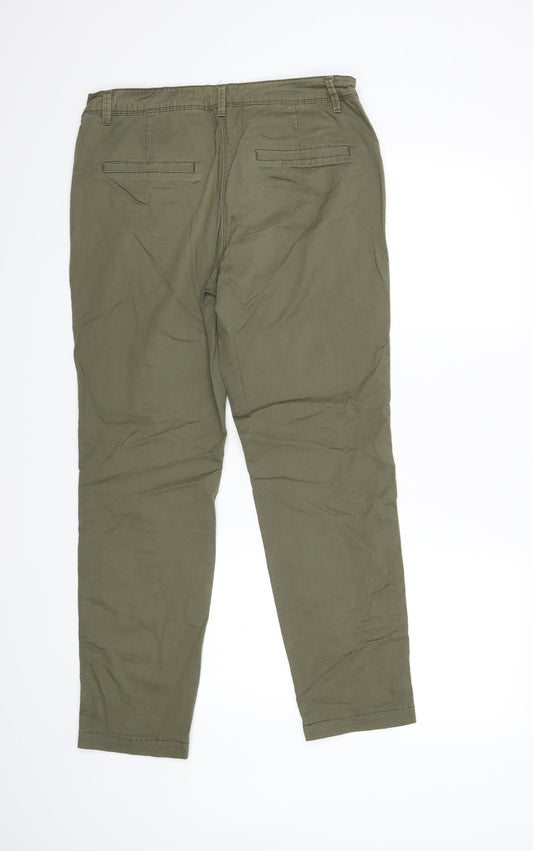Papaya Womens Green Trousers Size 12 L26 in