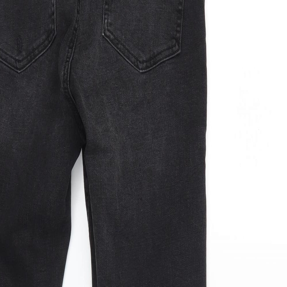 Brand and care label for Denim & Co. women’s black denim skinny jeans, size UK 10, 28-inch leg