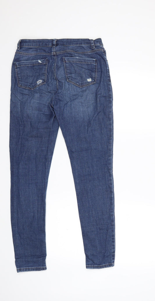 Topshop Womens Blue Denim Skinny Jeans Size 28 in L32 in