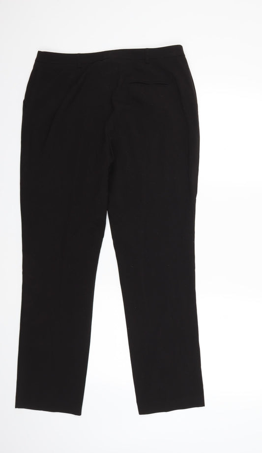 Papaya Womens Black Trousers Size 12 L28 in