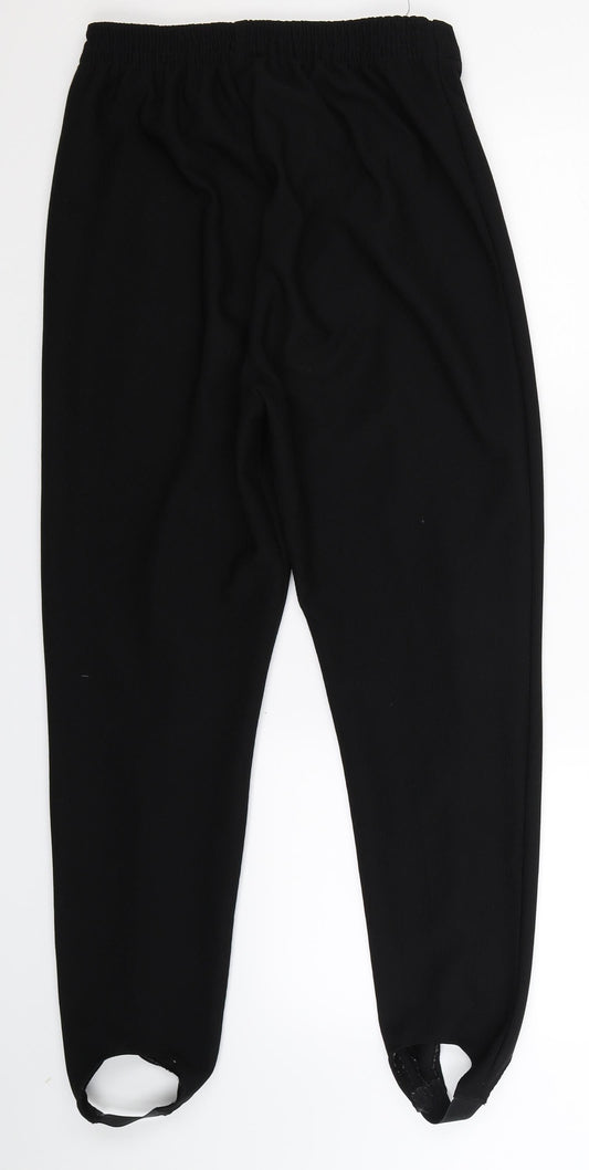 Preworn Womens Black Trousers Size 12 L26 in