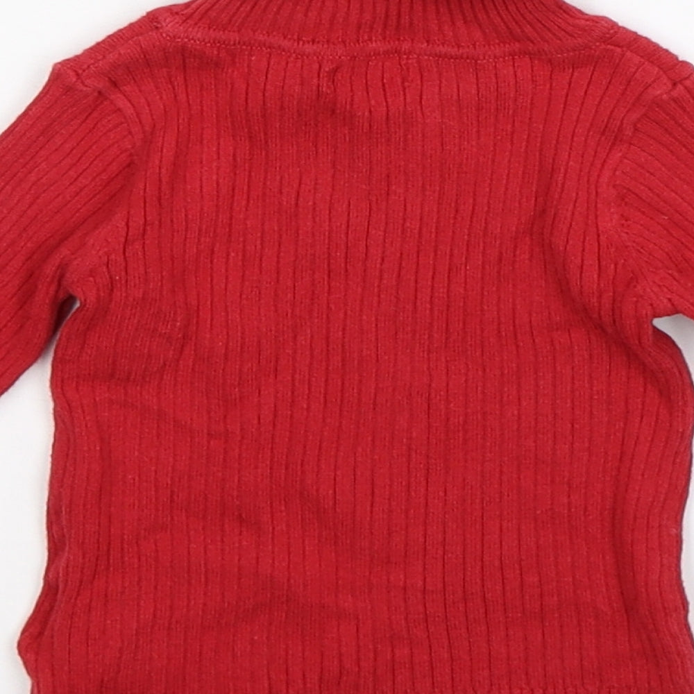 Brand and care label for Next Baby Red Knit jumper, size 9-12, Months