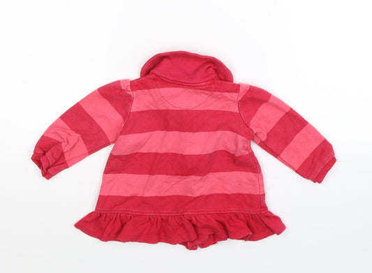 George Girls Pink Striped Jacket Size 6-9 Months