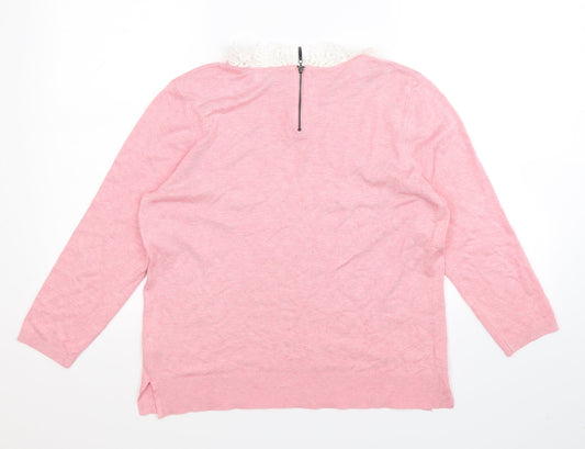 Papaya Womens Pink Knit Pullover Jumper Size 10
