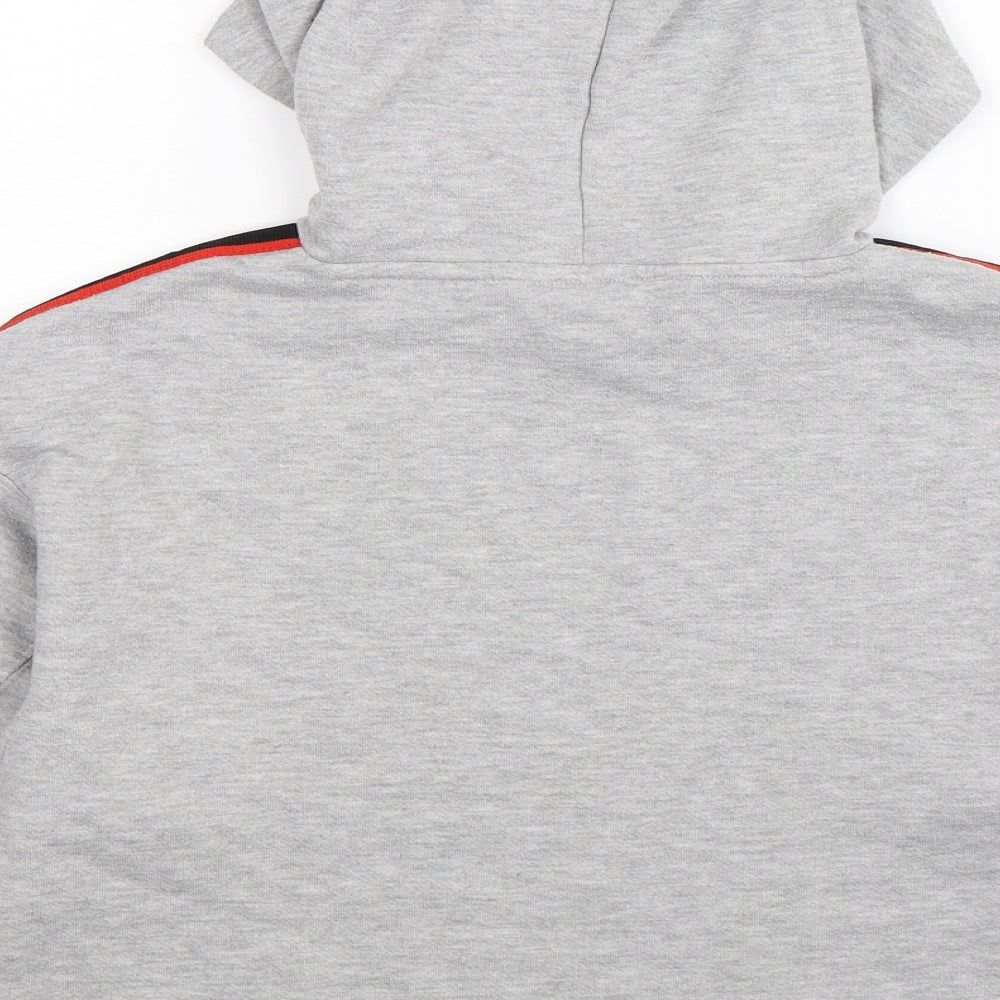 Brand and care label for Bershka women’s grey pullover hoodie, size S, - cropped