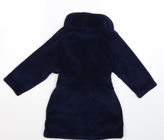 Dunnes Stores Boys Blue Solid Fleece Robe Size 3-4 Years