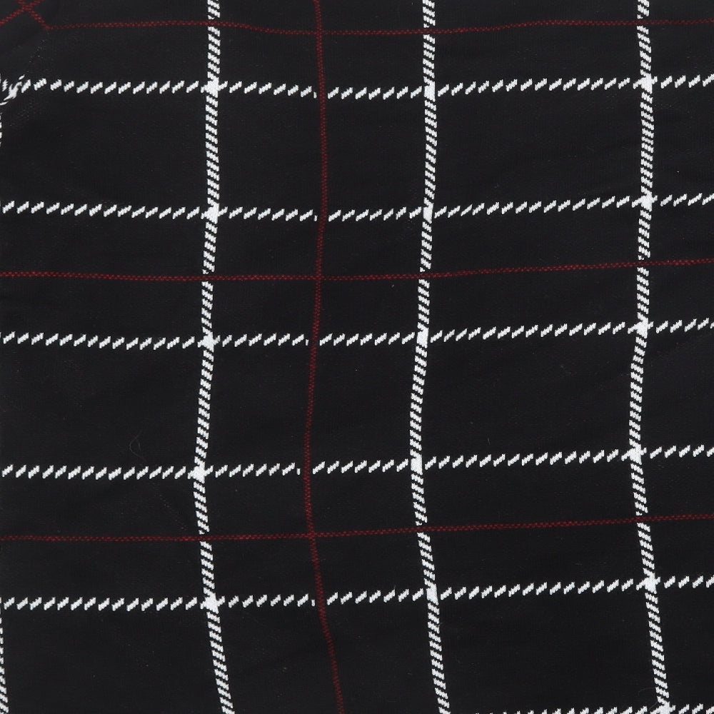 Preworn Womens Black Check Cardigan Jumper Size 16