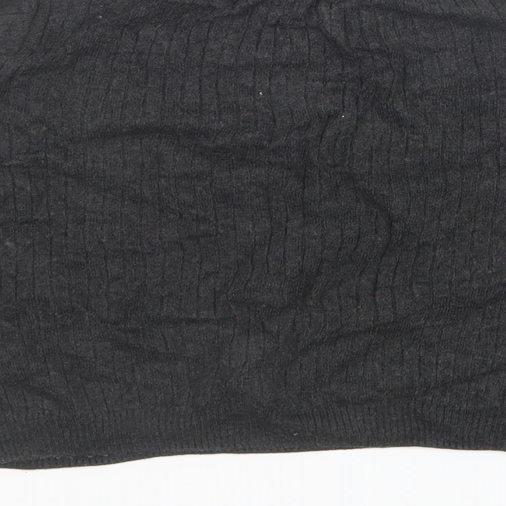 Topshop Womens Grey Pullover Jumper Size 8 - Cropped
