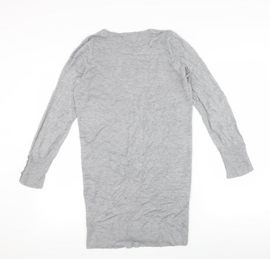 M&S Womens Grey Cardigan Jumper Size S