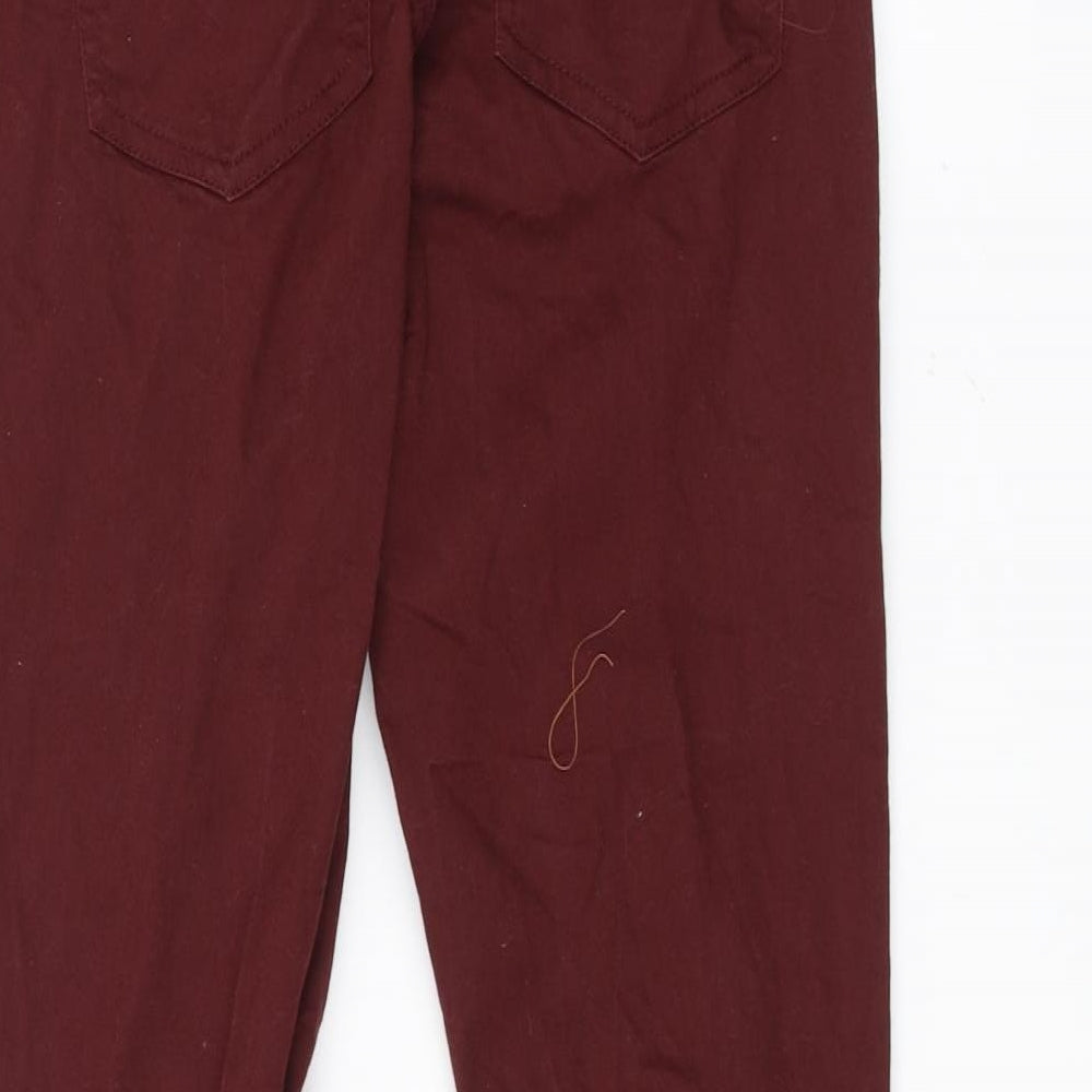 H&M Womens Red Skinny Jeans Size 12 L28 in